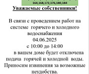 Отключение воды МКД Коммунистическая, д. 40/1